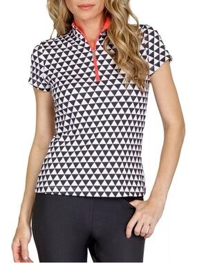 Tail Short Sleeve UPF 50+ Mock Neck 1/4 Zip Golf Shirt Size M